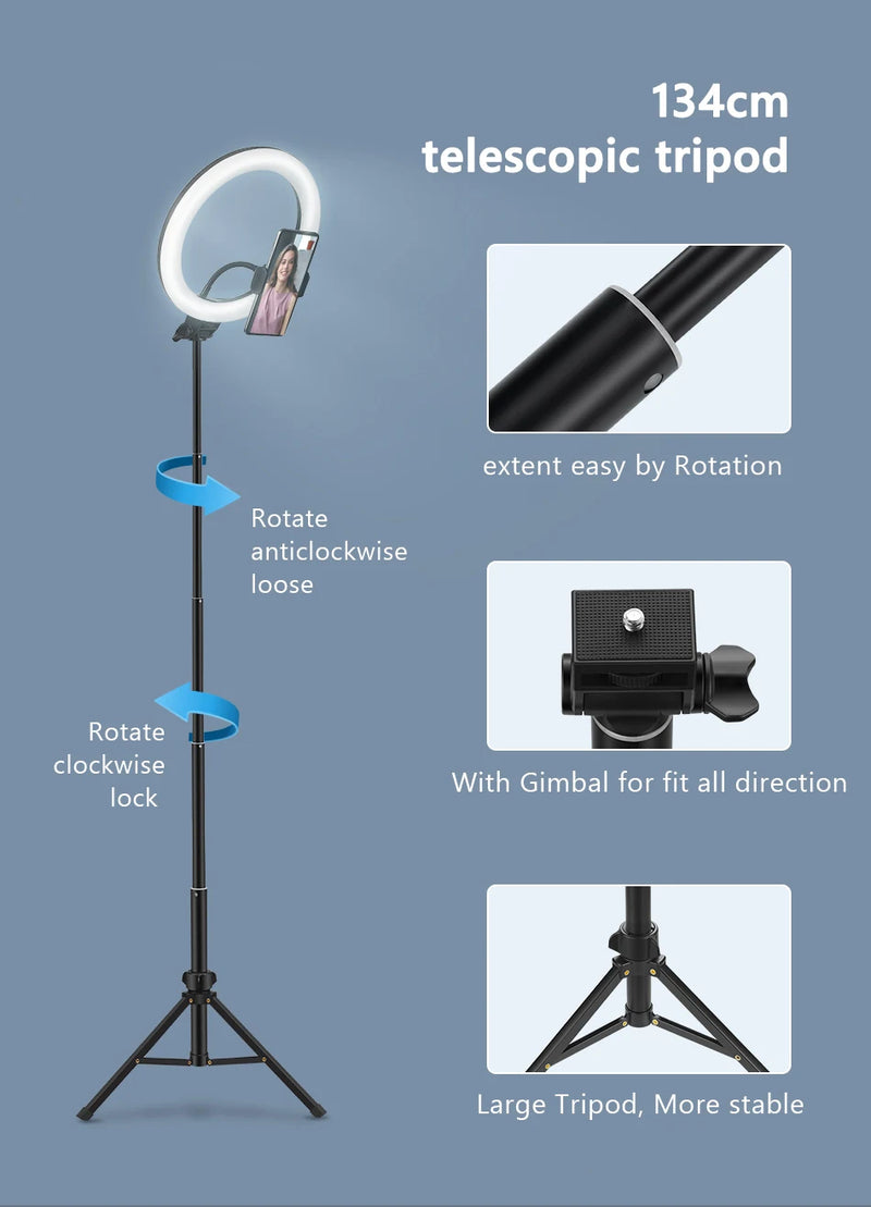 LEAFILLIGHT Selfie Ring Light for Photography and Live Streaming