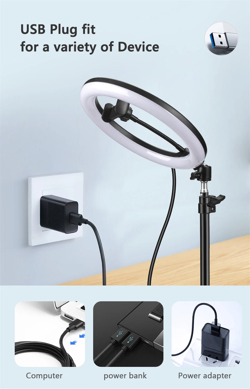 LEAFILLIGHT Selfie Ring Light for Photography and Live Streaming