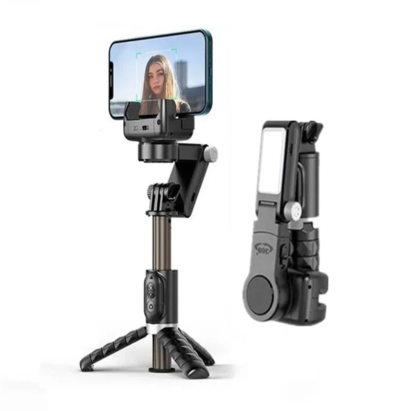 Gimbal Estabilizador COOL DIER Q18 - 360° com Tripé e Luz de Preenchimento | Horus