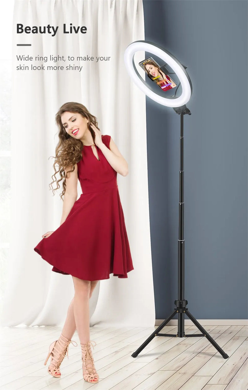 LEAFILLIGHT Selfie Ring Light for Photography and Live Streaming